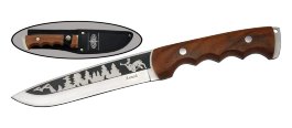 Охотничий цельметаллический нож Алтай Витязь деревянная рукоять