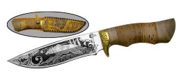 Охотничий нож Близнец Ворсма 65Х13 гравировка ручная работа